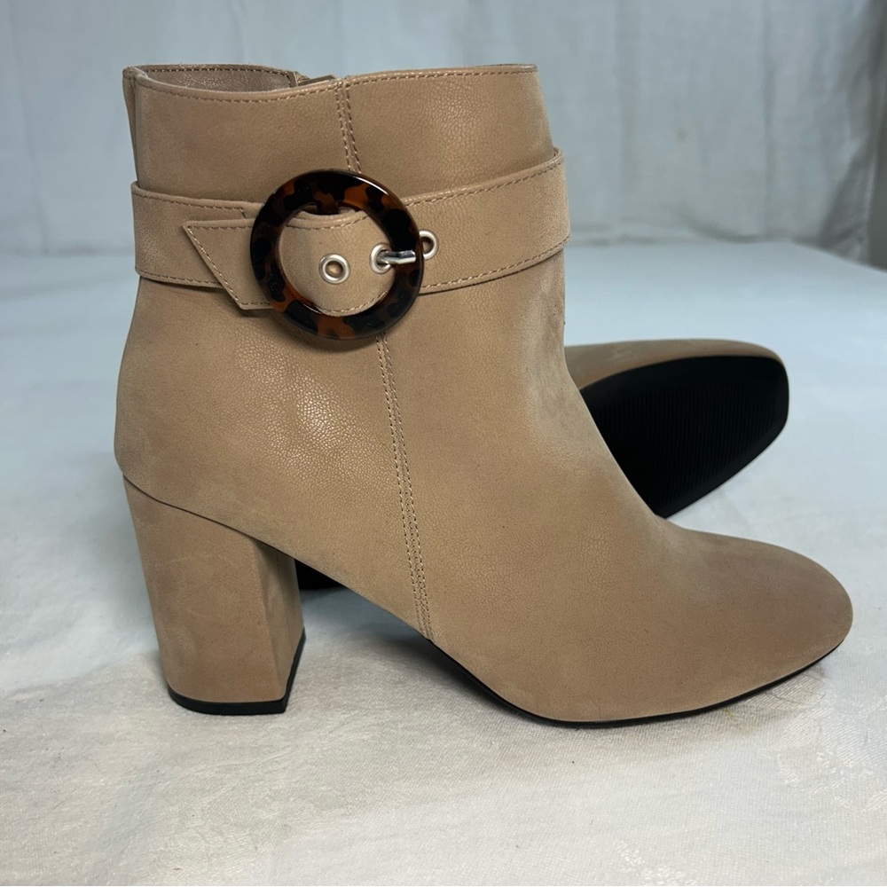 MIA Taupe Ankle Boots with Tortoise Buckle